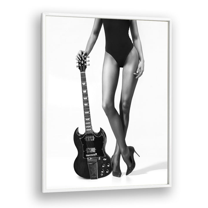 Elegant "LADY WITH THE GIBSON, PHOTOGRAPHY PRINTS" by David Drake, showcasing striking beauty and artistry.