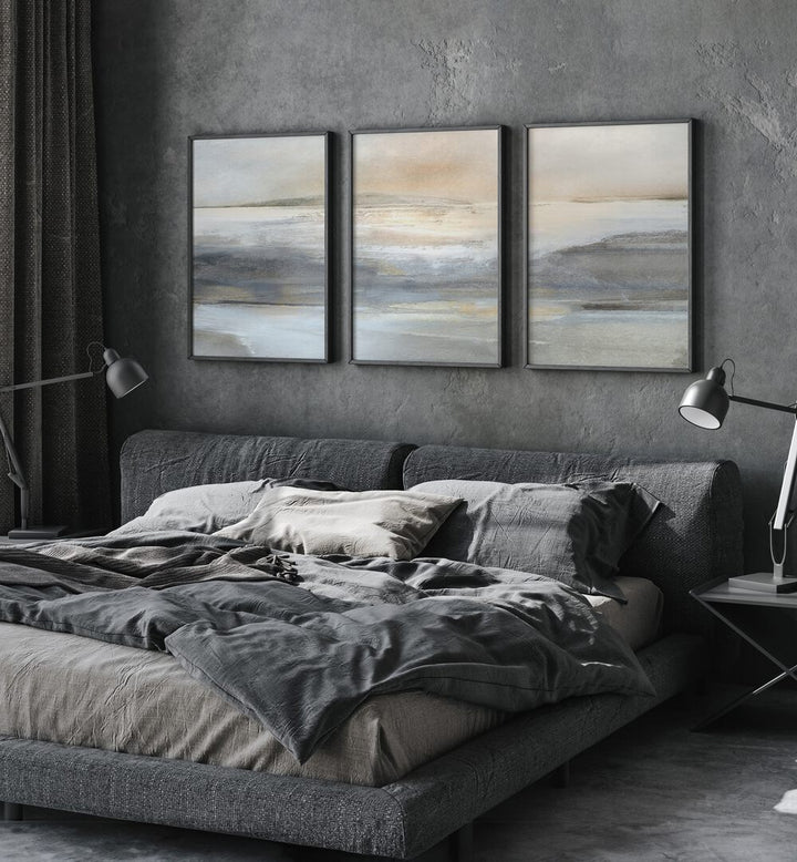 Enhance your decor with the LANDSCAPE ABSTRACTION SET, SET OF 3 PAINTINGS by Dan Hobday, perfect for modern spaces.