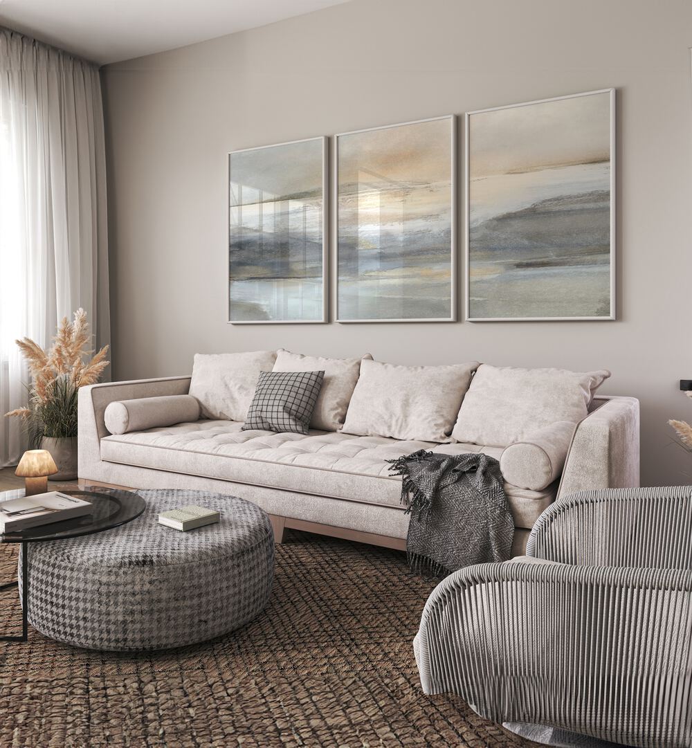 Transform your space with the LANDSCAPE ABSTRACTION SET, SET OF 3 PAINTINGS by Dan Hobday, perfect for contemporary decor.