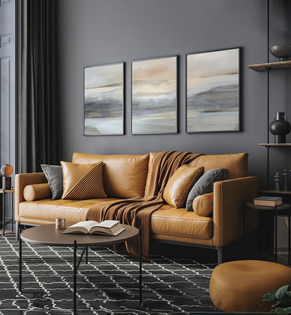 Elevate your decor with the LANDSCAPE ABSTRACTION SET, SET OF 3 PAINTINGS by Dan Hobday for a sophisticated touch.