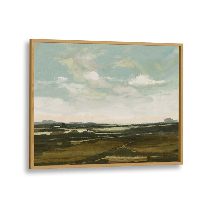 Stunning LANDSCAPE PAINTINGS by Dan Hobday, featuring serene natural beauty in an elegant oak frame.