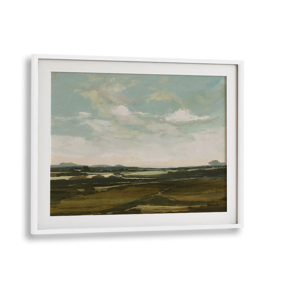 Breathtaking LANDSCAPE PAINTINGS by Dan Hobday in a white frame, perfect for enhancing your home's elegance.