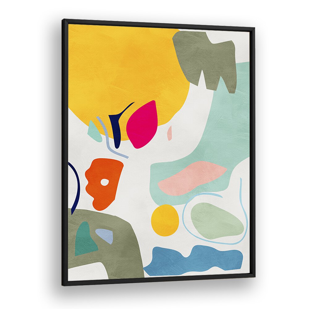 Colorful abstract art titled "LANDSCAPE INSPIRED CUT OUT, ABSTRACT PAINTINGS" by Ana Rut Bre for modern decor.