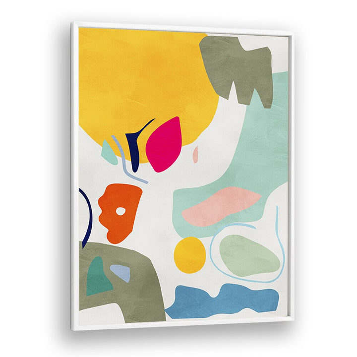 Colorful abstract composition enhances decor with the LANDSCAPE INSPIRED CUT OUT, ABSTRACT PAINTINGS by Ana Rut Bre.