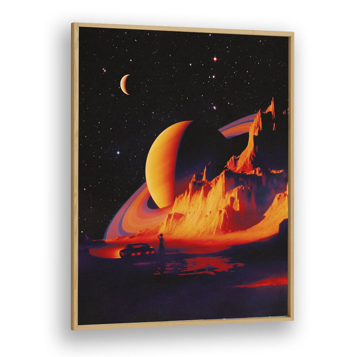 Vibrant LANDSCAPE, SURREAL ART PRINTS by Taudalpoi in oak frame, perfect for transforming any space into creativity.