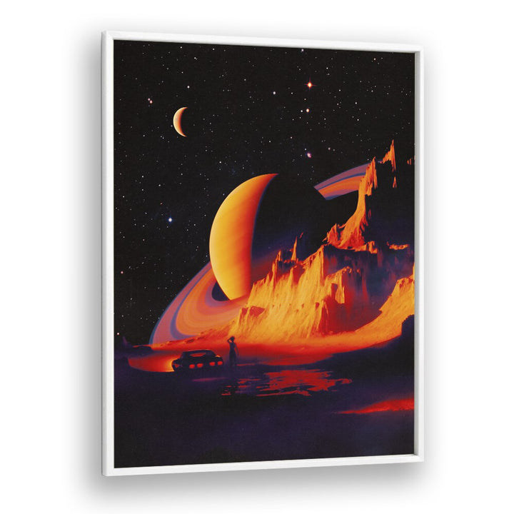 Vibrant LANDSCAPE, SURREAL ART PRINTS by Taudalpoi, showcasing otherworldly scenery in a sleek white frame.