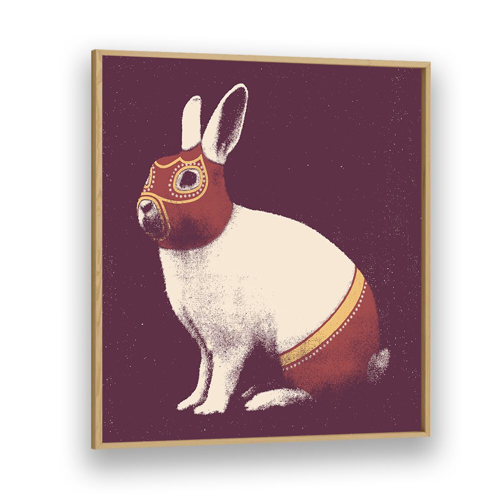 LAPIN CATCHEUR, ANIMAL PAINTINGS featuring a whimsical rabbit in a framed artwork, perfect for animal lovers.