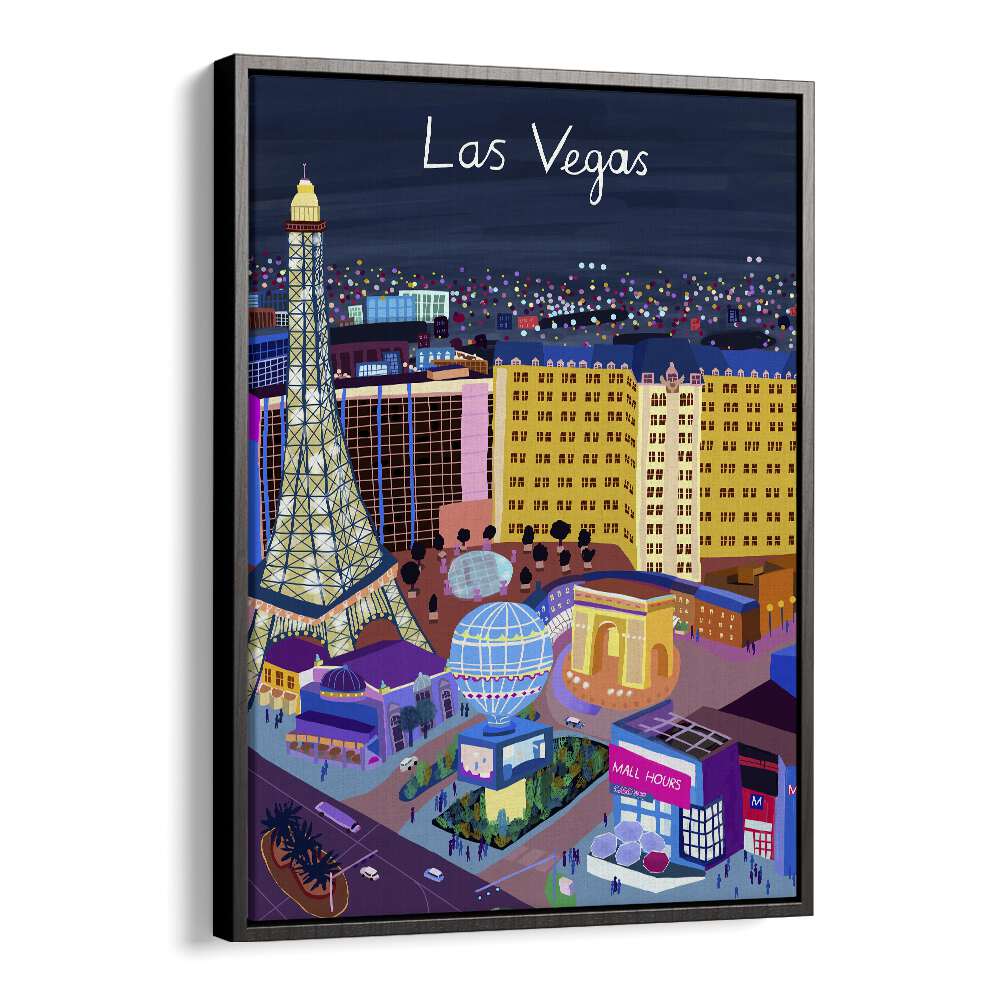 Vibrant LAS VEGAS NIGHT VIEW, TRAVEL POSTERS by Carla Daly, showcasing the iconic skyline in a stunning design.