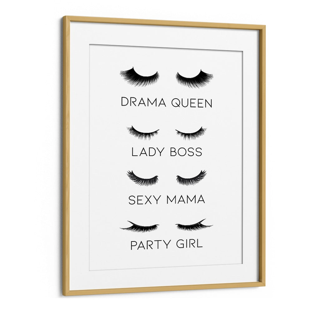 Stylish LASHES, FASHION POSTERS by Lashes by Martina, featuring elegant lash designs in a chic oak frame.