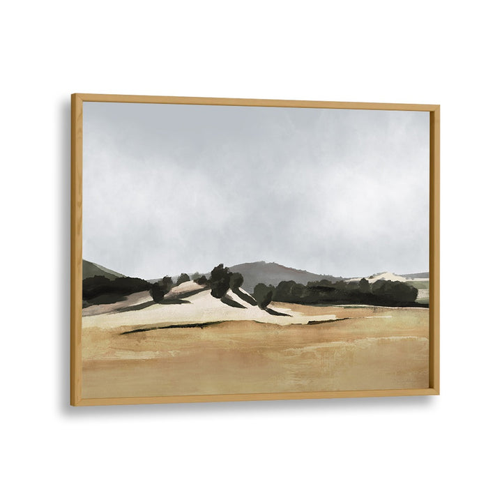 "LAZY AFTERNOON, LANDSCAPE PAINTINGS by Dan Hobday, showcasing serene hills and soft colors in a beautiful frame."