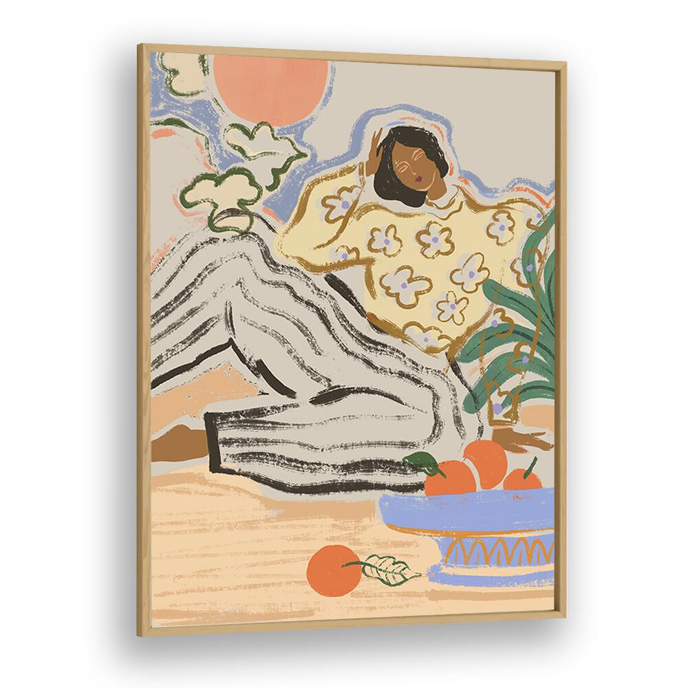 Lively "LAZY DAYS, PORTRAITS" wall art by Arty Guava, featuring a relaxed figure among vibrant elements.