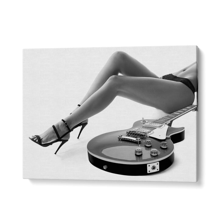 Leggy Les Paul, photography prints showcasing a captivating blend of art and fashion by David Drake. Perfect for any space.