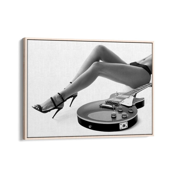 Stylish black and white LEGGY LES PAUL, PHOTOGRAPHY PRINTS showcasing art and fashion by David Drake. Perfect for decor.
