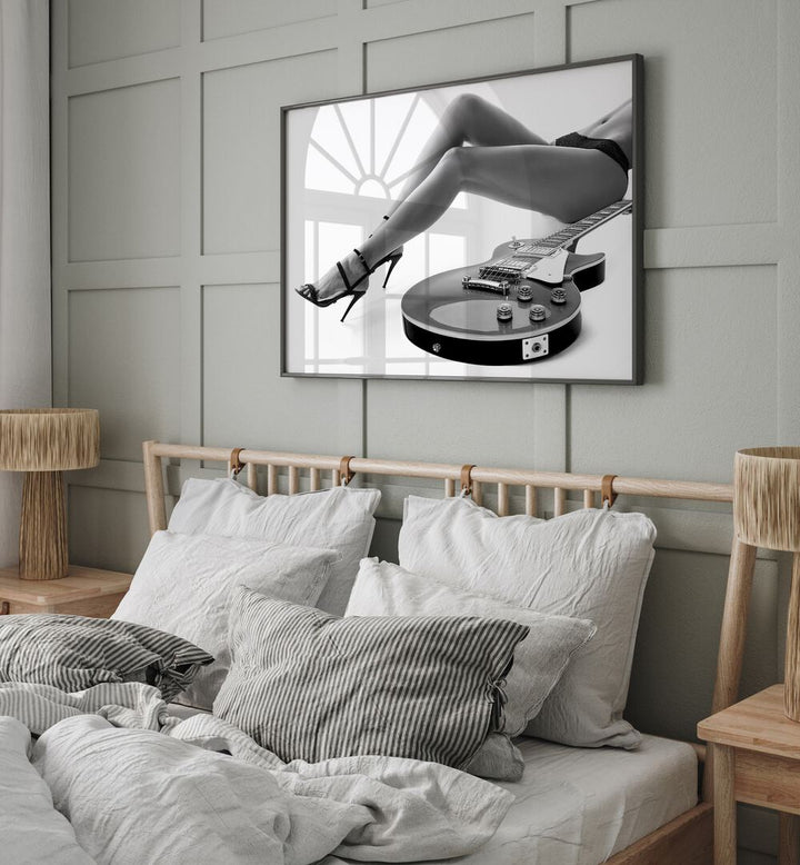 Leggy Les Paul, photography prints showcasing a stunning fusion of art and fashion by David Drake. Perfect for any space.