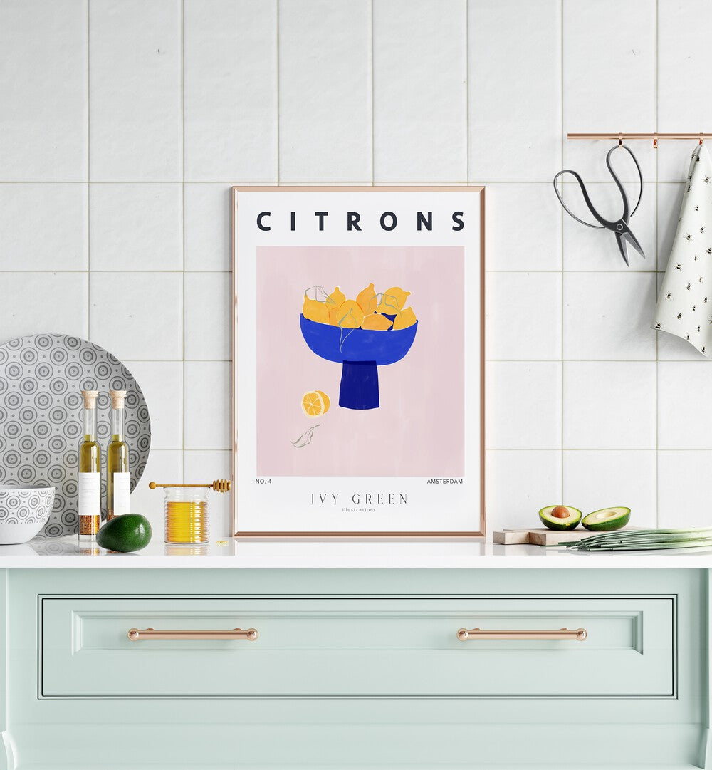 Brighten your culinary space with Lemons, Kitchen Posters by Ivy Green, showcasing modern elegance and artistic flair.