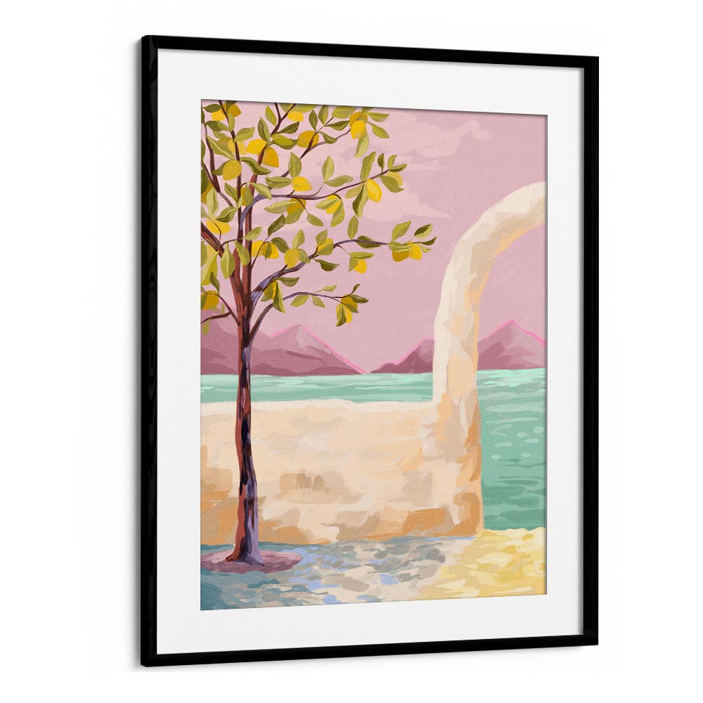 Lemontree, landscape paintings in a black frame, adding elegance to your home decor by Goed Blauw.
