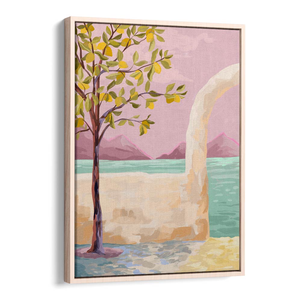 Lemontree, Landscape Paintings by Goed Blauw features a serene tree against a vibrant landscape, perfect for home decor.