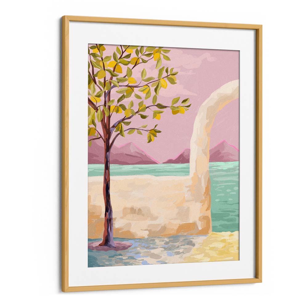 Stunning LEMONTREE , LANDSCAPE PAINTINGS in an oak frame, perfect for enhancing your home decor with elegance.