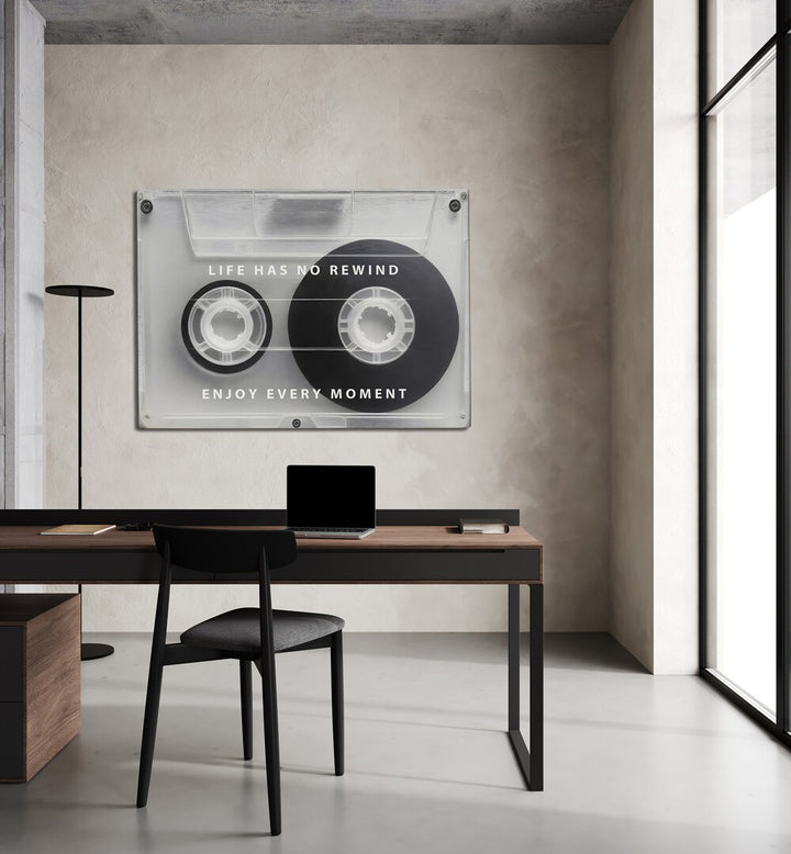 Transform your space with "Life Has No Rewind, Quotes" typography poster, a daily reminder to enjoy every moment.