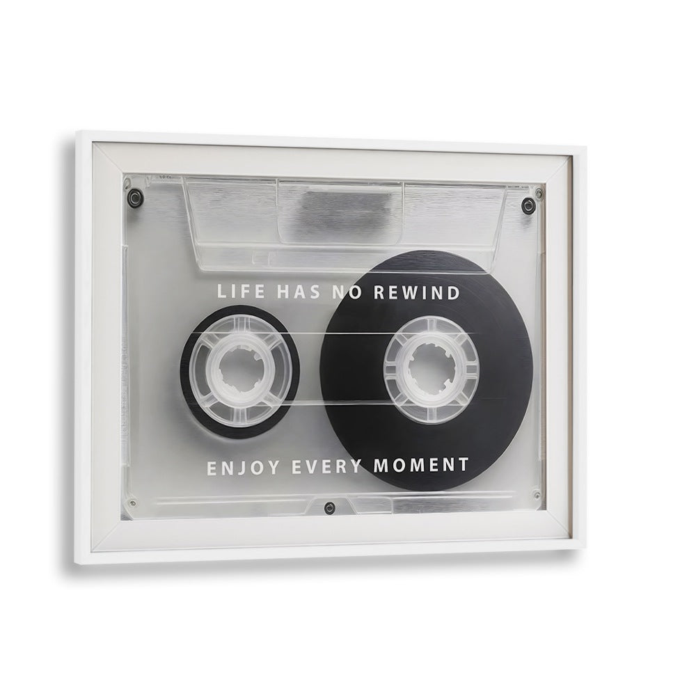 Transform your space with LIFE HAS NO REWIND, QUOTES typography poster, a perfect reminder to cherish every moment.