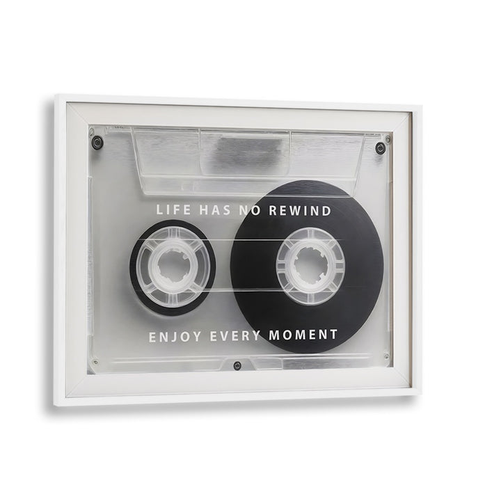 Transform your space with LIFE HAS NO REWIND, QUOTES typography poster, a perfect reminder to cherish every moment.