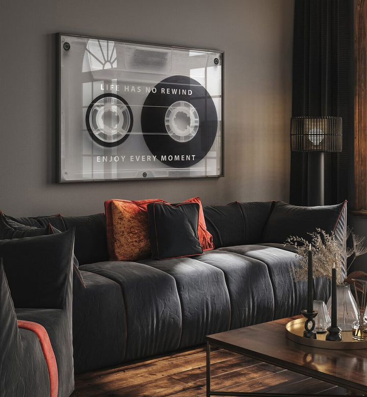 Transform your space with LIFE HAS NO REWIND, QUOTES typography poster, a daily reminder to cherish every moment.