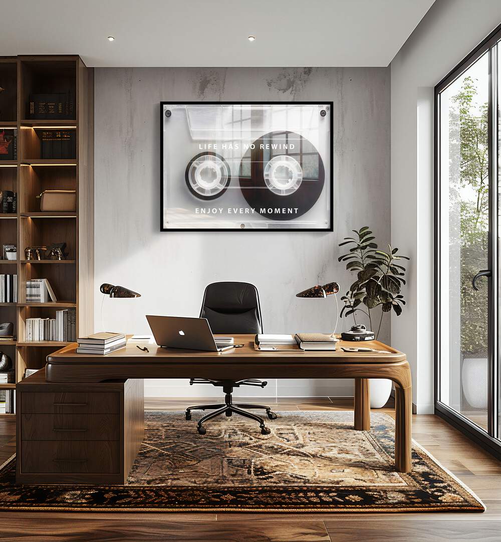 Transform your space with LIFE HAS NO REWIND, QUOTES typography poster, reminding you to cherish every moment.