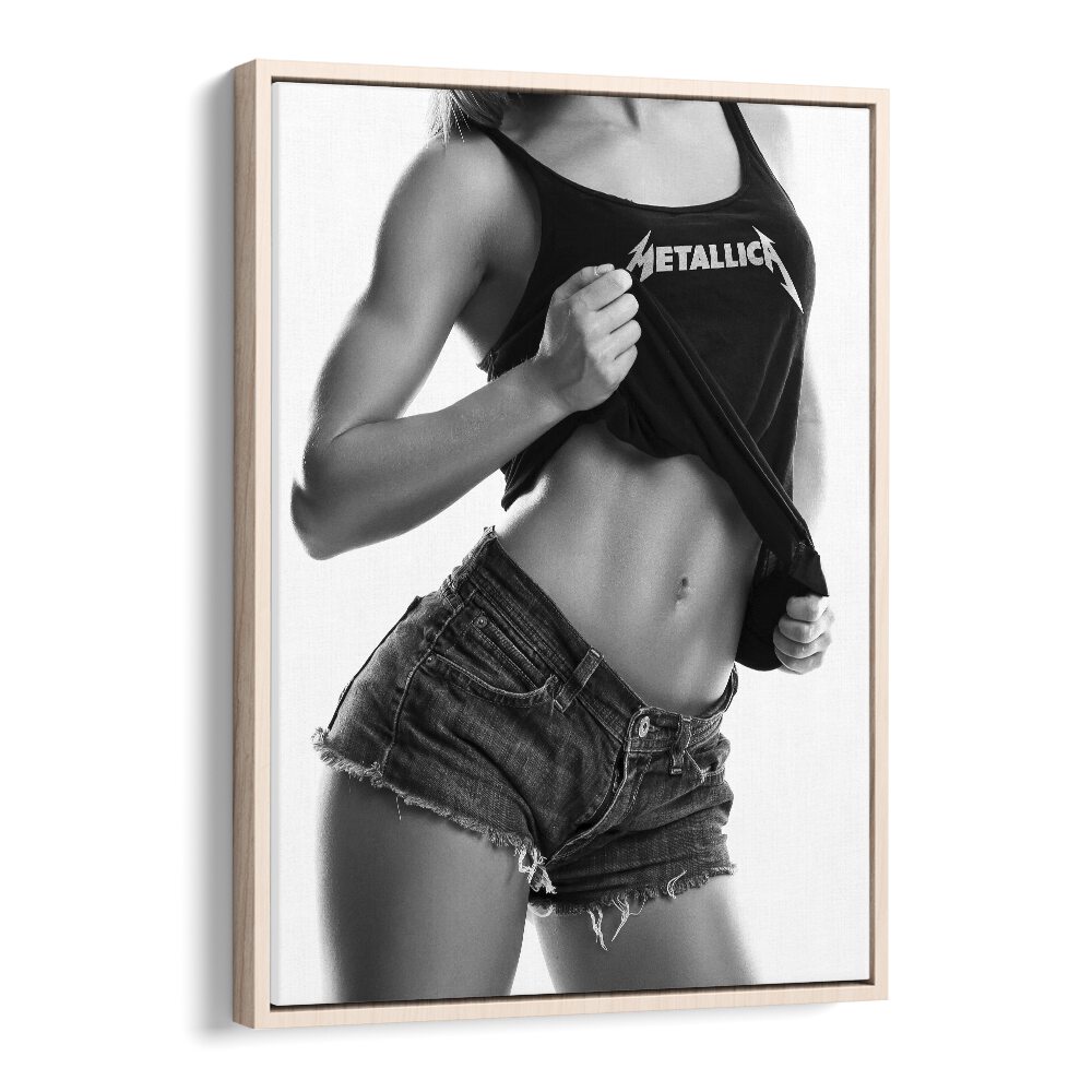 Stunning LIGHTING, PHOTOGRAPHY PRINTS by David Drake, showcasing fashion artistry in a premium oak floater frame.