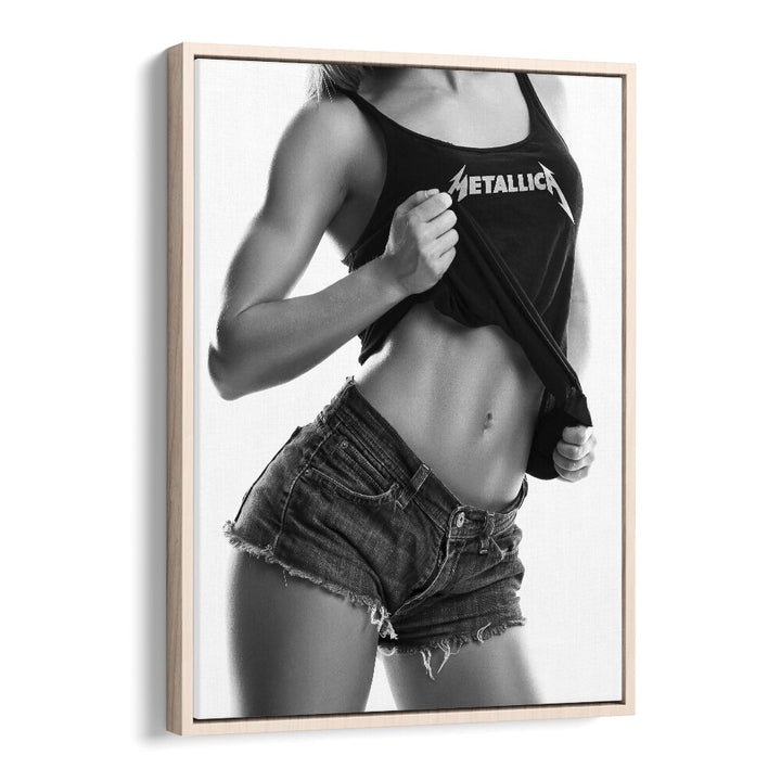 Stunning LIGHTING, PHOTOGRAPHY PRINTS by David Drake, showcasing fashion artistry in a premium oak floater frame.