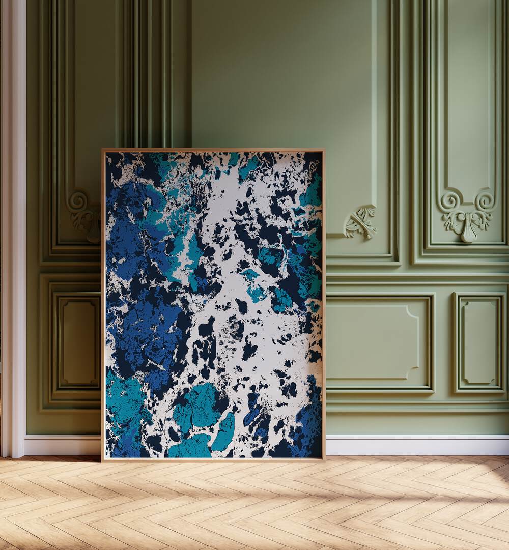 Stunning LIQUID PATIENCE, ABSTRACT PAINTINGS by Uma Gokhale showcasing fluid emotions in a vibrant art print.