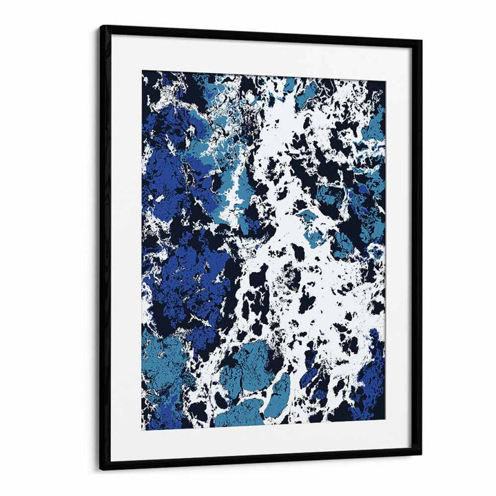 Stunning LIQUID PATIENCE, ABSTRACT PAINTINGS by Uma Gokhale, showcasing fluid emotions in a striking black frame.