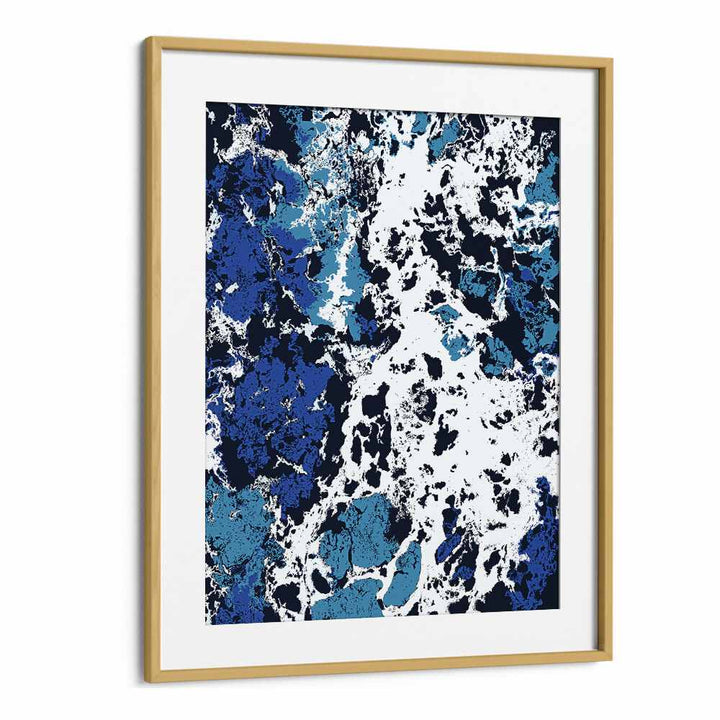 Stunning LIQUID PATIENCE, ABSTRACT PAINTINGS by Uma Gokhale in an elegant oak frame, showcasing fluid artistic expression.