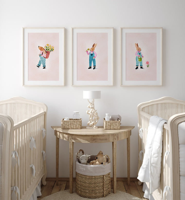 Charming LITTLE GARDENERS SET, SET OF 3 PAINTINGS brightens any child's space with delightful artwork for inspiration.