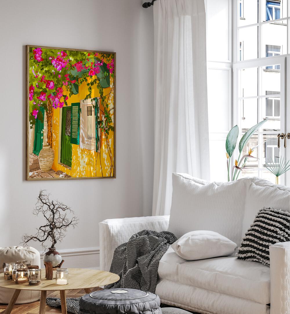 Vibrant "Living in the Sunshine Always, Travel Art Prints" by Uma Gokhale brightens any living space beautifully.