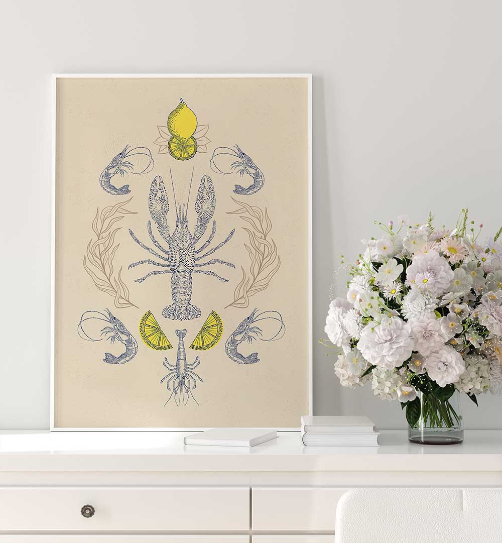LOBSTER AND LEMONS , KITCHEN POSTERS