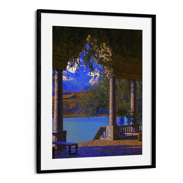 Elevate your space with LODGE, SURREAL ART PRINTS by Cosmo Zach, featuring a vibrant surreal landscape in a sleek frame.