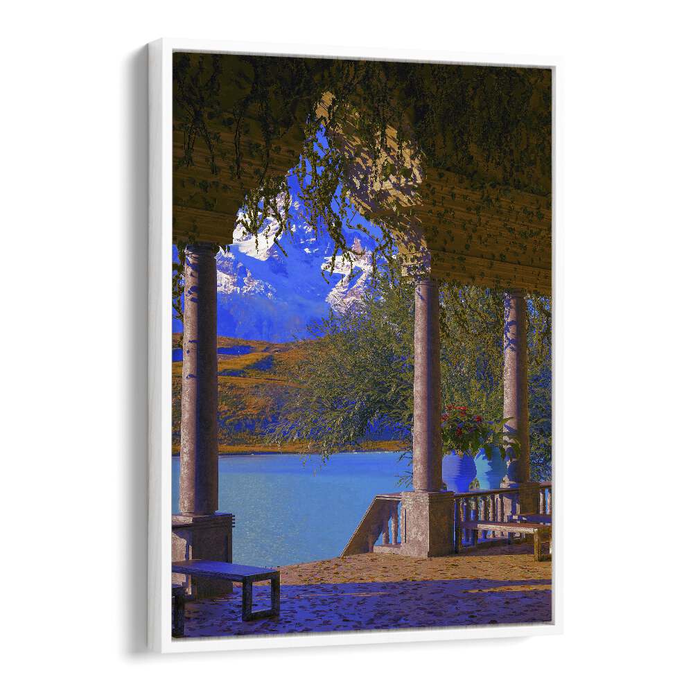 Elevate your decor with LODGE , SURREAL ART PRINTS by Cosmo Zach, featuring stunning landscapes in a floater frame.