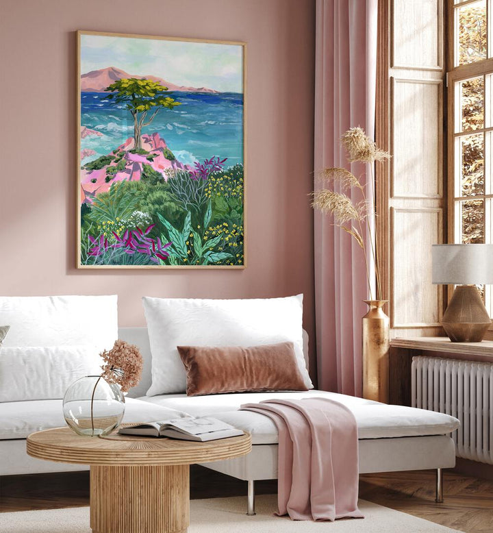 LONE CYPRESS, LANDSCAPE PAINTINGS by Sarah Gesek, showcasing vibrant nature on premium canvas for stunning decor.