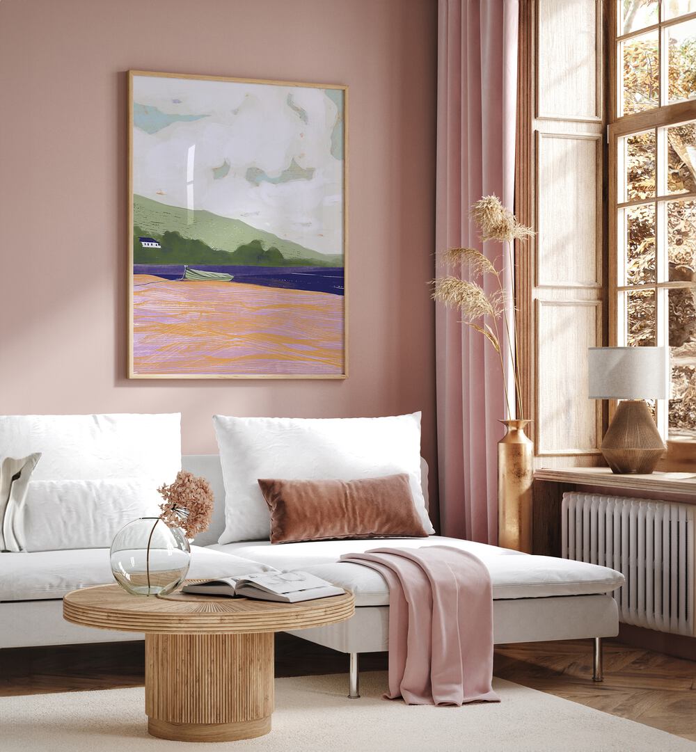 Bright and modern living space featuring the LOUGH NAPHOOEY, LANDSCAPE PAINTINGS, enhancing the decor beautifully.
