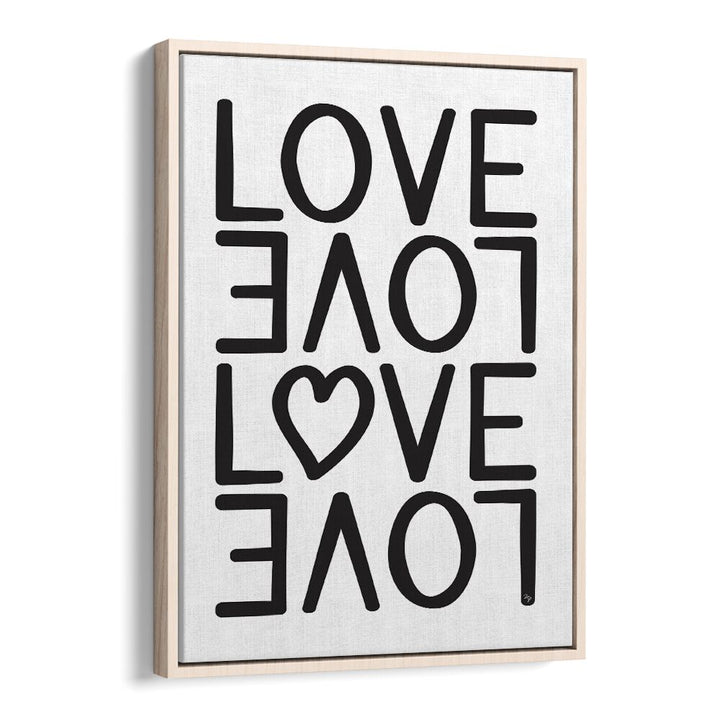 Stylish LOVE LOVE , FASHION POSTERS by Martina in a chic oak wood floater frame, perfect for elevating your space.