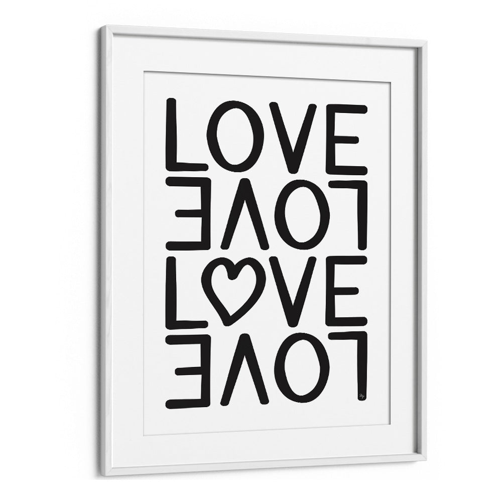 Stylish LOVE LOVE, FASHION POSTERS by Martina in a chic white frame, perfect for your elegant gallery space.