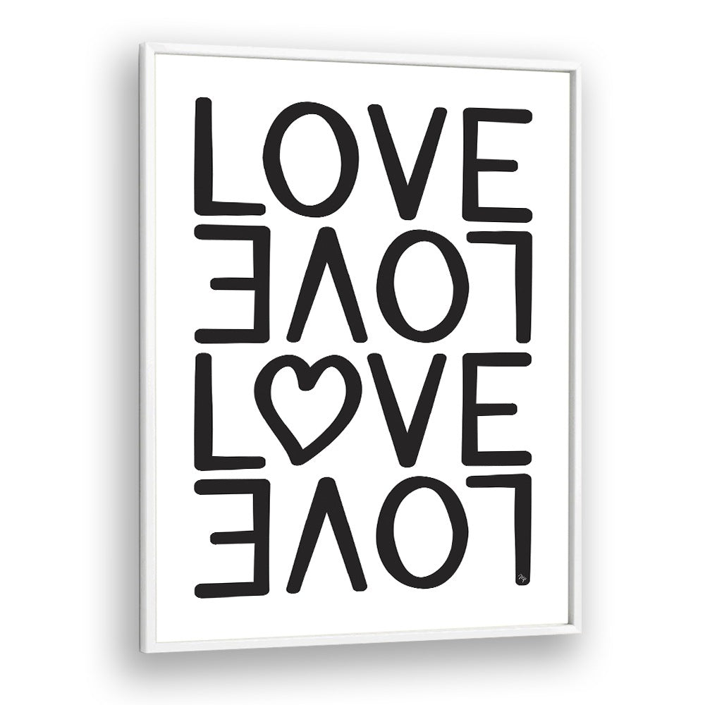 Stylish LOVE LOVE, FASHION POSTERS by Martina in a chic white frame, perfect for elevating your decor.