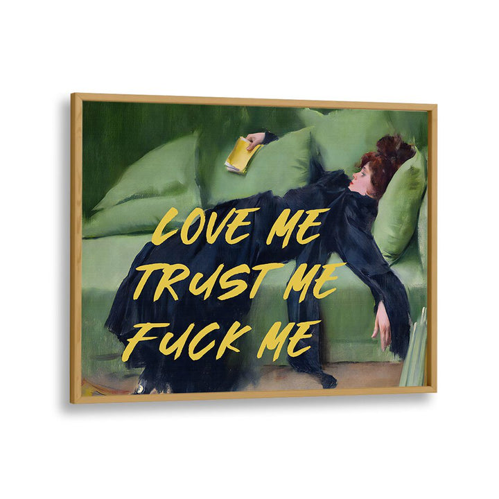 Transform your space with LOVE ME II, ALTERED ART PRINTS by The Art Concept, featuring a vibrant design and oak frame.