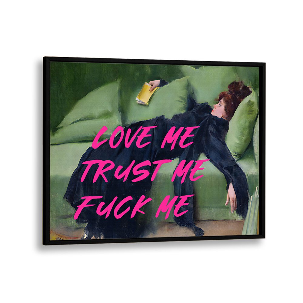 Stunning LOVE ME, ALTERED ART PRINTS framed artwork, perfect for enhancing any space with vibrant charm.