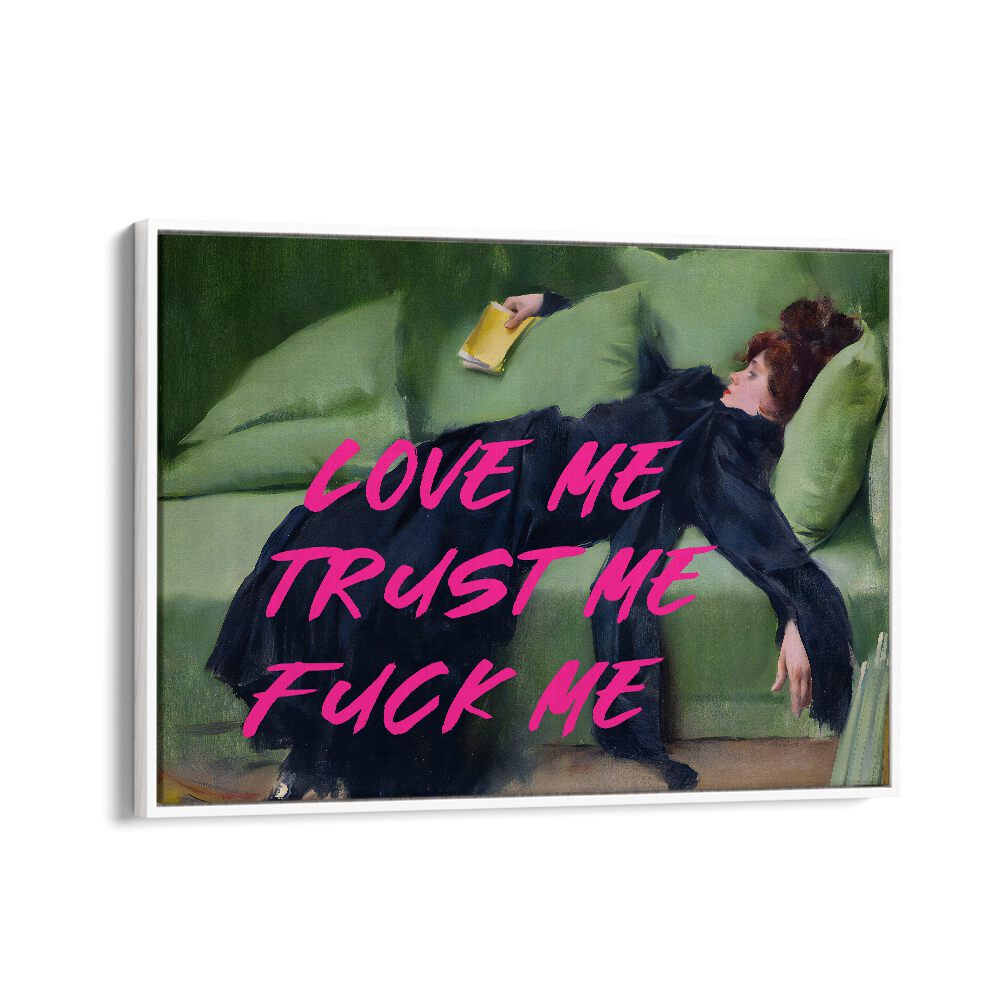 Elevate your decor with LOVE ME, ALTERED ART PRINTS from The Art Concept, featuring bold artwork in a stylish frame.
