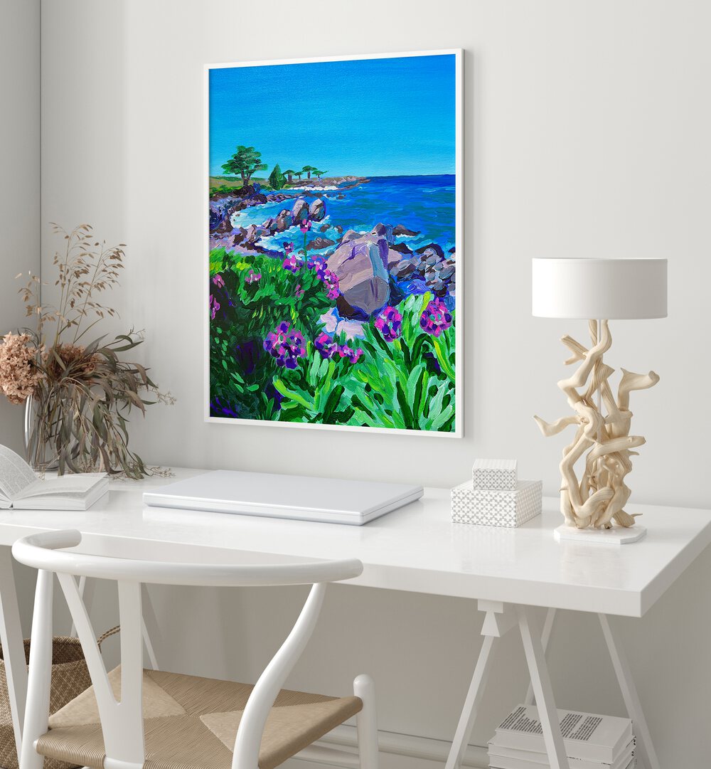 Vibrant Lovers Point landscape paintings by Key and Sea Creative showcase serene coastal beauty and nature's allure.