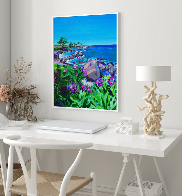 Vibrant Lovers Point landscape paintings by Key and Sea Creative showcase serene coastal beauty and nature's allure.