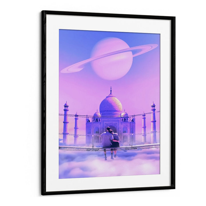 Captivating LOVERS POINT, SURREAL ART PRINTS by Ritvik Takkar, featuring a dreamy scene with vibrant hues and elegance.