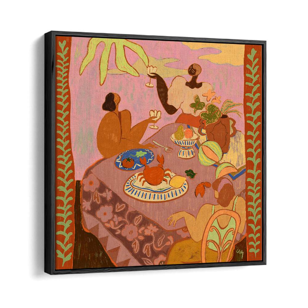 Vibrant wall art print "LUNCH WITH LADIES, PORTRAITS" by Arty Guava captures an elegant luncheon scene.