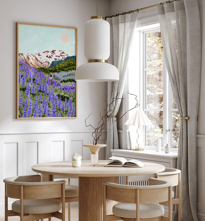 Stunning LUPINE, LANDSCAPE PAINTINGS by Sarah Gesek, brightening modern spaces with vibrant colors and natural beauty.